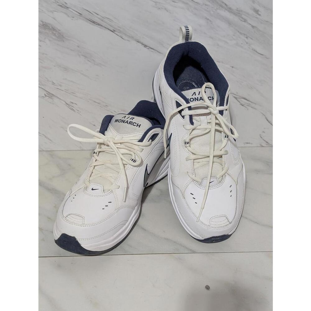 Nike Air Monarch Men's 11.5 Sport Shoes White and Navy